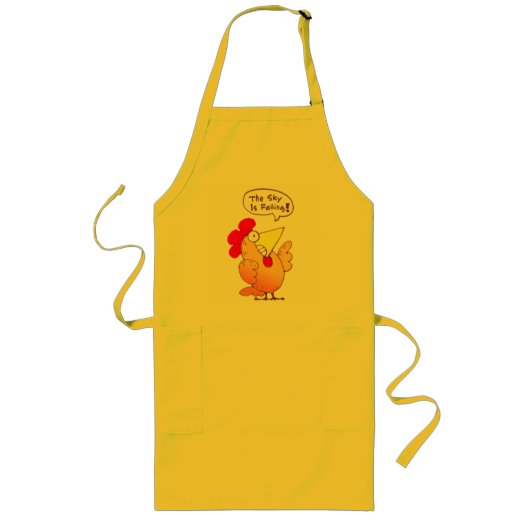 Cartoon Chicken Apron | Funny Cartoon Chicken Lang Schort (Voorkant)