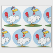 Cartoon Chicken Cadeaupapier (Vlak)