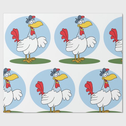 Cartoon Chicken Cadeaupapier (Vlak)
