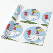 Cartoon Chicken Cadeaupapier (Uitgerold)