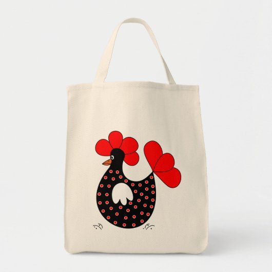 Cartoon Chicken Grocery canvas tas (Voorkant)