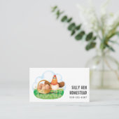 Cartoon Chicken Hen Egg QRCode Visitekaartje (Staand voorkant)