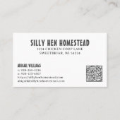 Cartoon Chicken Hen Egg QRCode Visitekaartje (Achterkant)