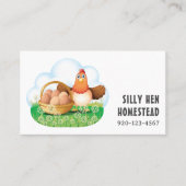 Cartoon Chicken Hen Egg QRCode Visitekaartje (Voorkant)