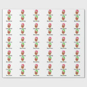 Cartoon Chicken in a Santa Hat Cadeaupapier (Vlak)