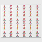 Cartoon Chicken in a Santa Hat Cadeaupapier (Vlak)