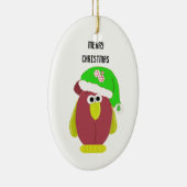 Cartoon Chicken in a Santa Hat Keramisch Ornament (Rechts)
