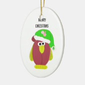 Cartoon Chicken in a Santa Hat Keramisch Ornament (Links)