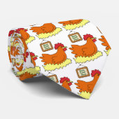 Cartoon Chicken in Nest Home Sweet Home Stropdas (Opgerold)