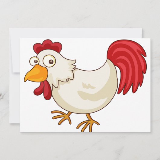 Cartoon Chicken Invitations Kaart (Voorkant)
