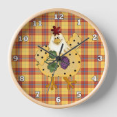 Cartoon Chicken kitchen wall clock (Voorkant)
