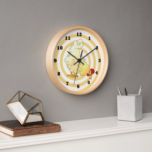 Cartoon Chicken Kitchen Wall Clock (Kantoor)