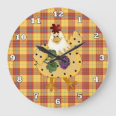Cartoon Chicken kitchen wall clock Grote Klok (Voorkant)
