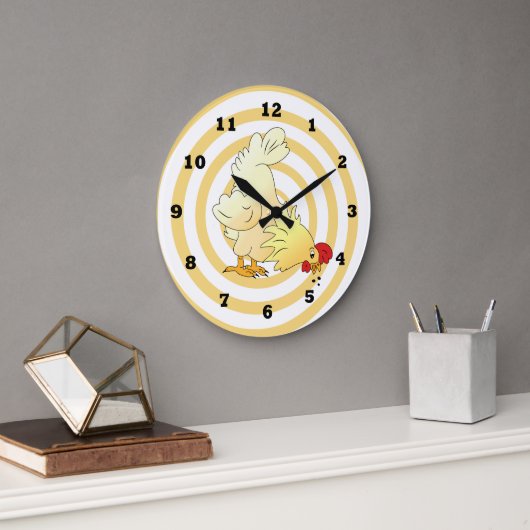 Cartoon Chicken Kitchen Wall Clock Grote Klok (Kantoor)