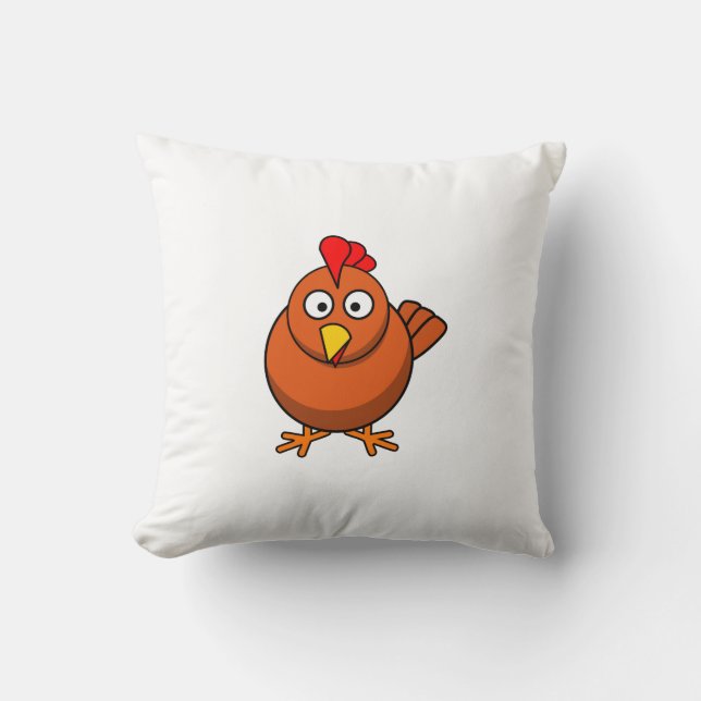 Cartoon Chicken Kussen (Voorkant)