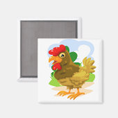 Cartoon Chicken Magneet (Voorkant / Achterkant)