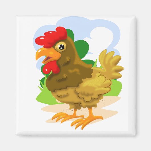 Cartoon Chicken Magneet (Voorkant)