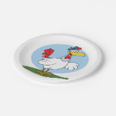 Cartoon Chicken Papieren Bordje (Gekanteld)