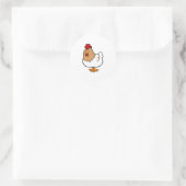 Cartoon Chicken Ronde Sticker (Tas)