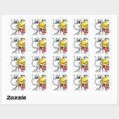 Cartoon Chicken Rooster Vierkante Sticker (Vel)