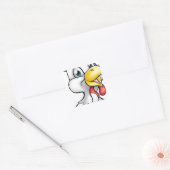 Cartoon Chicken Rooster Vierkante Sticker (Envelop)
