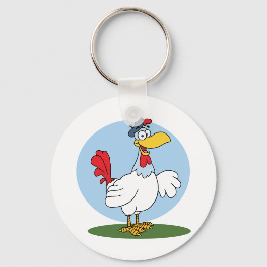 Cartoon Chicken Sleutelhanger (Achterkant)