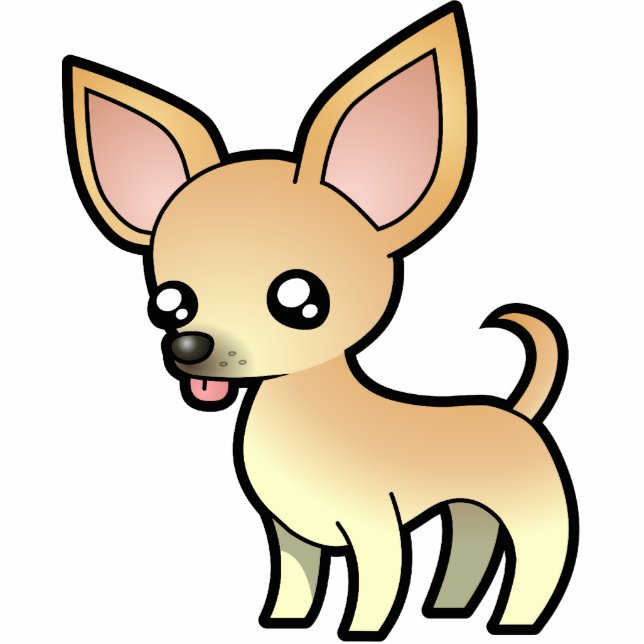 Cartoon Chihuahua (gladde laag) Fotobeeldje Magneet (Voorkant)