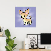 Cartoon Chihuahua (gladde laag) Poster (Thuiskantoor)