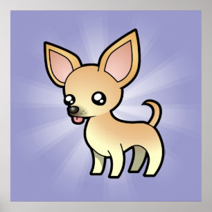 Cartoon Chihuahua (gladde laag) Poster
