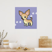 Cartoon Chihuahua (gladde laag) Poster (Keuken)