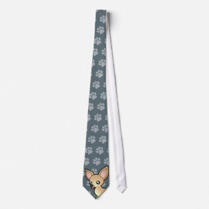 Cartoon Chihuahua (maak laag glad) Stropdas
