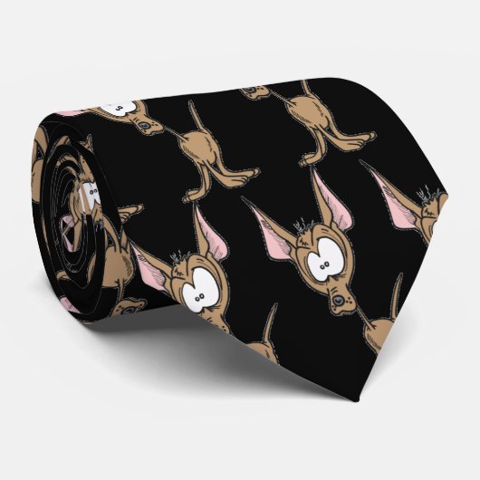 Cartoon Chihuahua Stropdas (Opgerold)