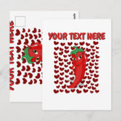 Cartoon Chili Pepper met aangepaste tekst Briefkaart (Voorkant / Achterkant)