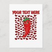 Cartoon Chili Pepper met aangepaste tekst Briefkaart (Voorkant)