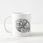 Cartoon chimpansee koffiemok (Links)