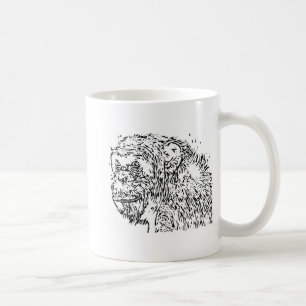 Cartoon chimpansee koffiemok