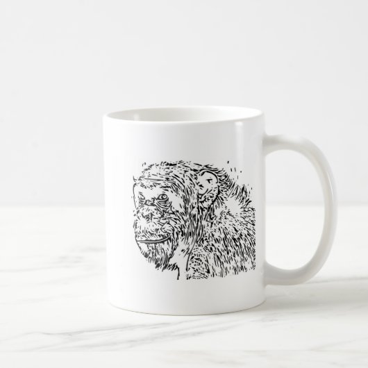 Cartoon chimpansee koffiemok (Rechts)