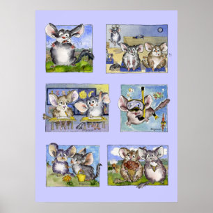 Cartoon Chinchillas wordt geschikt voor Poster afd