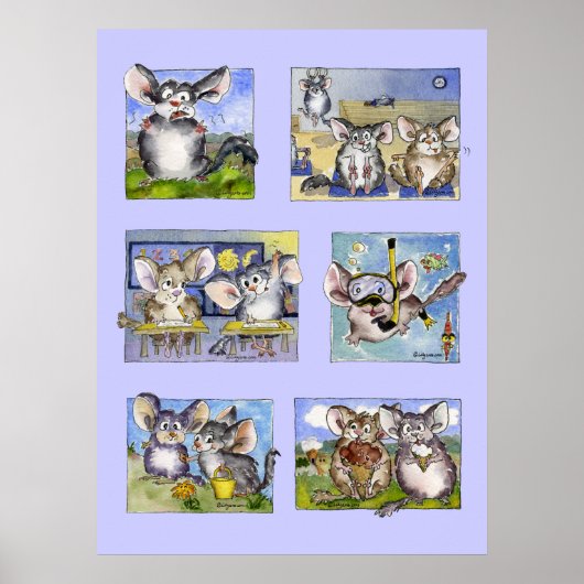 Cartoon Chinchillas wordt geschikt voor Poster afd (Voorkant)