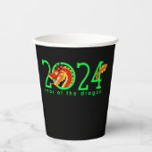 Cartoon Chinees Jaar van de Draak Papieren Bekers (Voorkant)