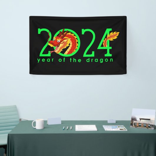 Cartoon Chinees Jaar van de Draak Spandoek (Beurs)