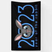 Cartoon Chinees Jaar van het konijn Spandoek (Verticaal)