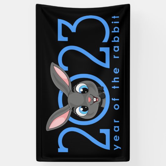 Cartoon Chinees Jaar van het konijn Spandoek (Verticaal)