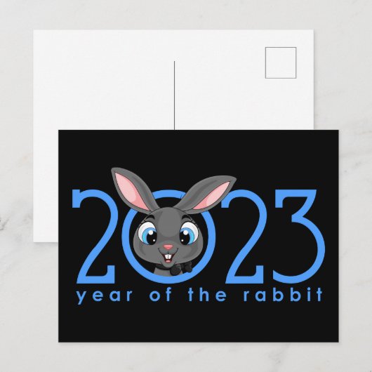 Cartoon Chinees Jaar van het konijnenBriefkaart Briefkaart (Voorkant / Achterkant)