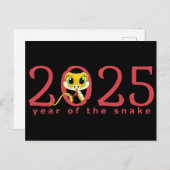 Cartoon Chinees jaar van het Snake Briefkaart (Voorkant / Achterkant)