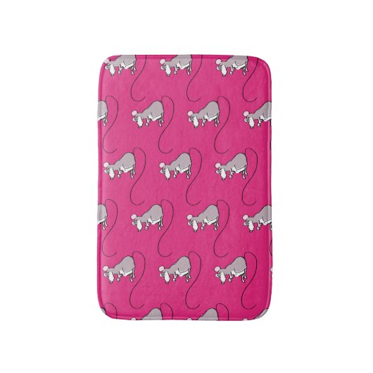 Cartoon Chinees Rat Year Zodiac Birthday Bath mat (Voorkant Verticaal)