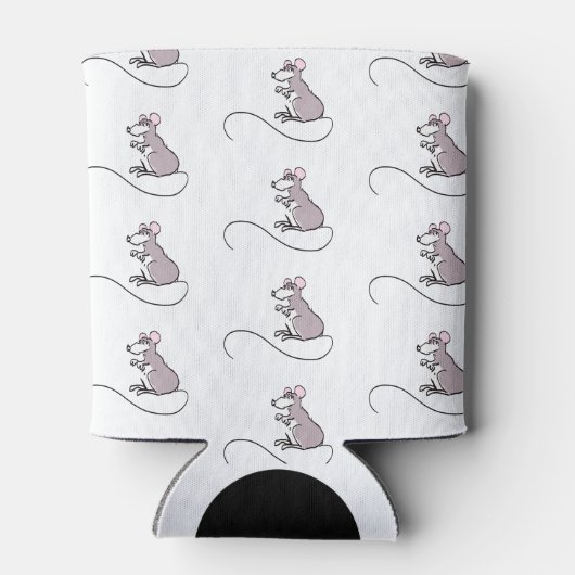 Cartoon Chinees Rat Year Zodiac Birthday Monogram Blikjeskoeler (Achterkant)