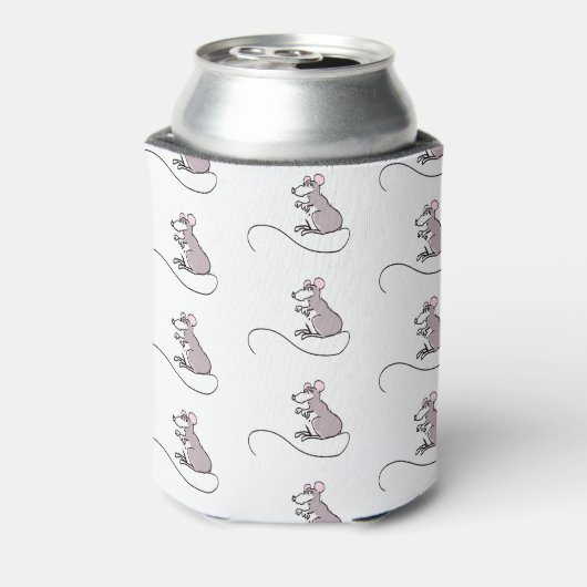 Cartoon Chinees Rat Year Zodiac Birthday Monogram Blikjeskoeler (Blikje Achterkant)