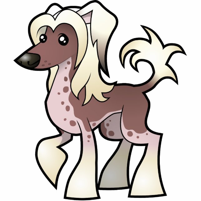 Cartoon Chinese Crested (haarloos) Fotobeeldje Magneet (Voorkant)