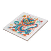 Cartoon Chinese Dragon Wall Art Tegeltje (Zijkant)